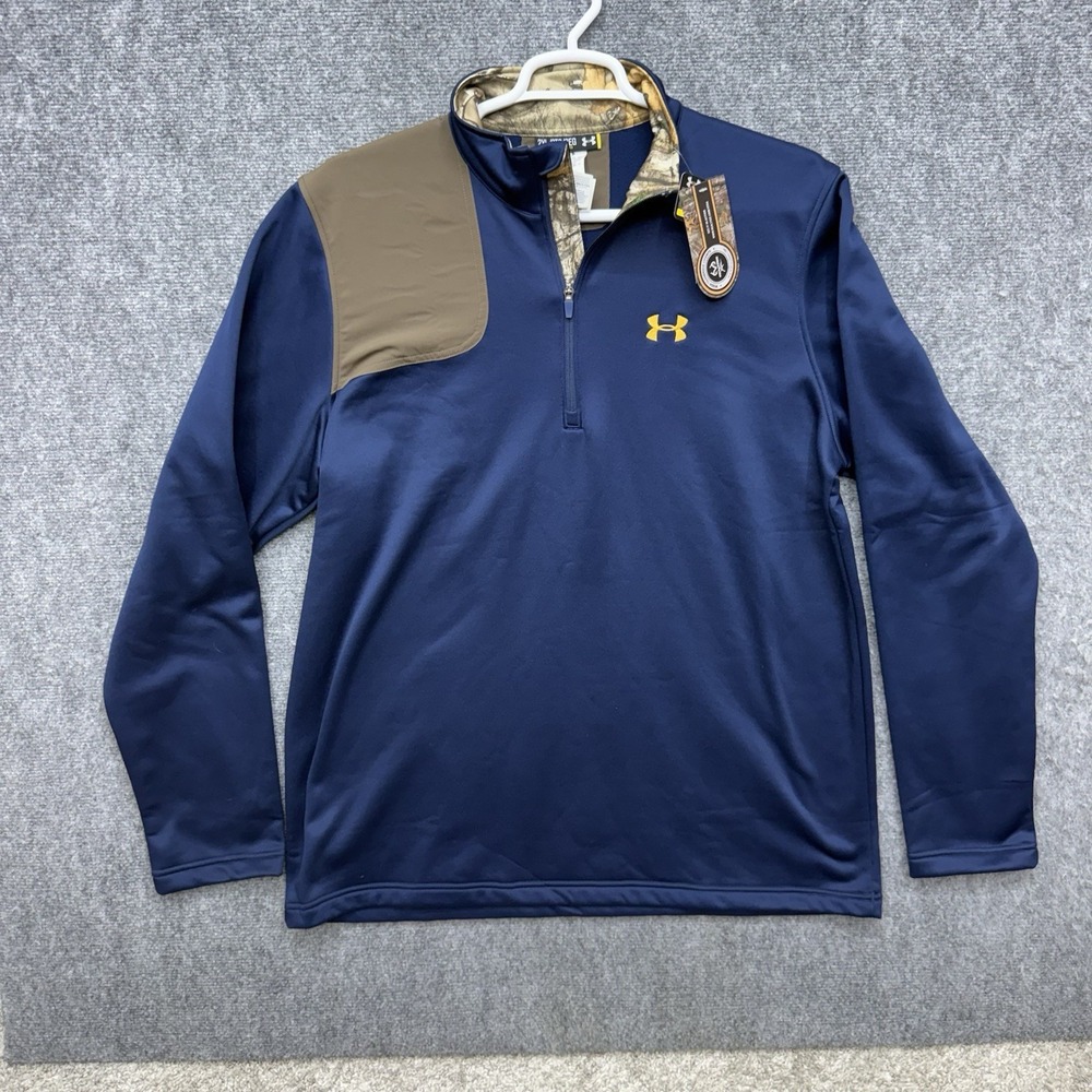 Under Armour Pullover 1/4 Zip Realtree blue long sleeve Men's size 2XL coldgear - Picture 7 of 10